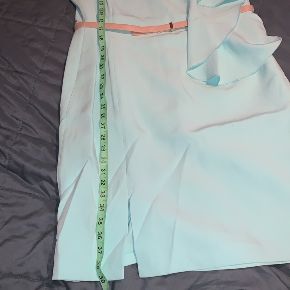 NWT designer Alex Marie Essex Sheath Dress size 14 plus size turquoise lined - Picture 10 of 10